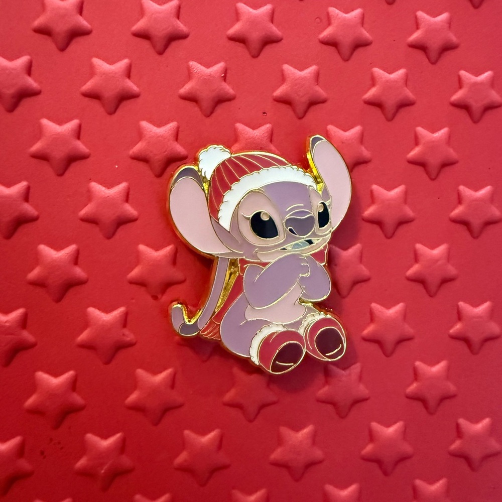 Loungefly Pink Stitch Holiday Enamel Pin